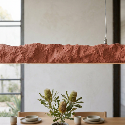 Elara Haus Linear Rough Stone Effect LED Pendant Light