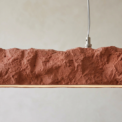 Elara Haus Linear Rough Stone Effect LED Pendant Light