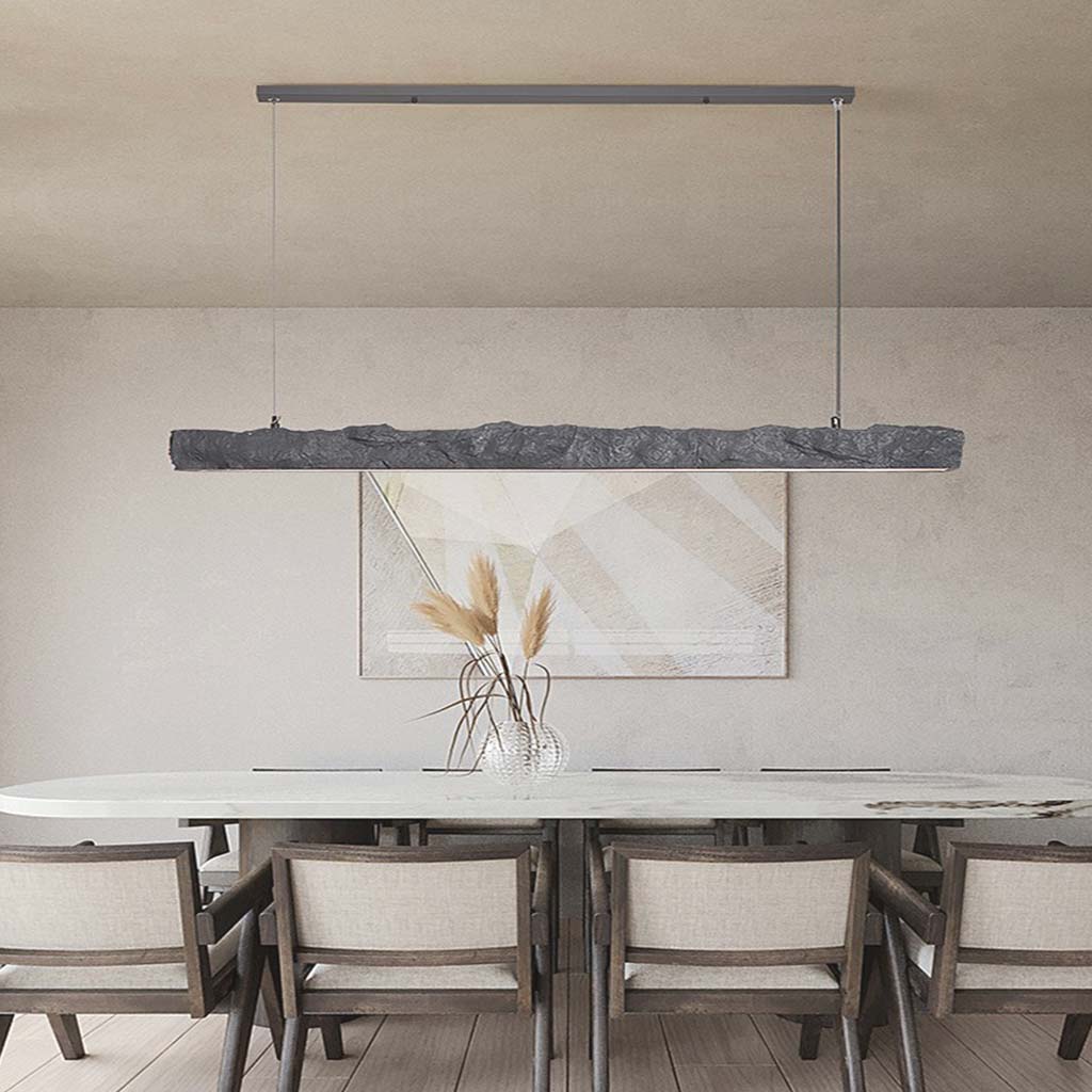 Elara Haus Linear Rough Stone Effect LED Pendant Light