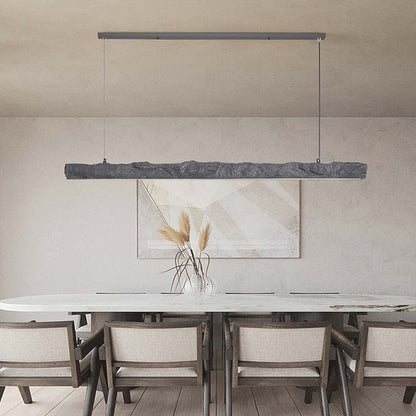 Elara Haus Linear Rough Stone Effect LED Pendant Light