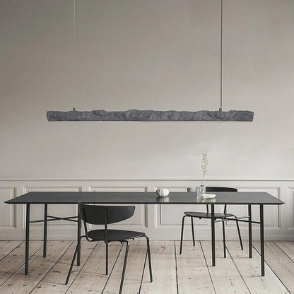 Elara Haus Linear Rough Stone Effect LED Pendant Light