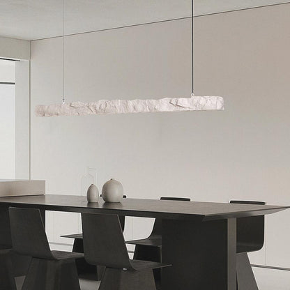 Elara Haus Linear Rough Stone Effect LED Pendant Light