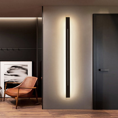 Azin Simple Linear Wall Light Black/Gold Living Room 9