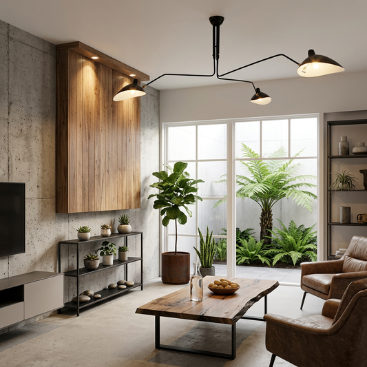 Elara Haus Luxury Metal Spider Chandelier – 3-Light Rotating Arm Design