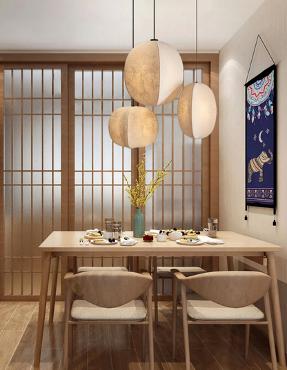 Elara Haus Panel Globe Pendant Lamp with Hanging Cord