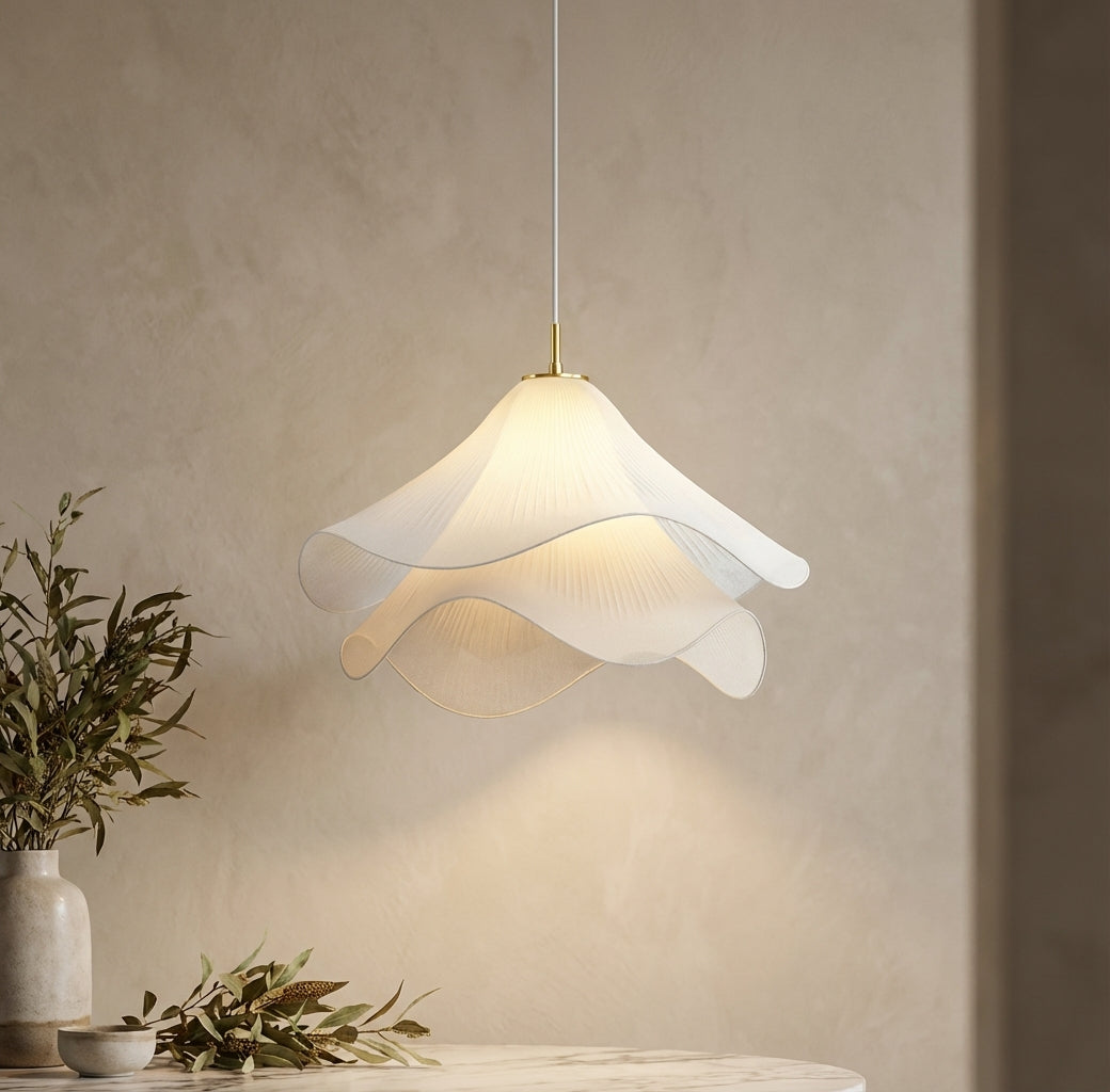 Elara Haus Pendant Light - Metal and Fabric Kitchen Pendant Lighting