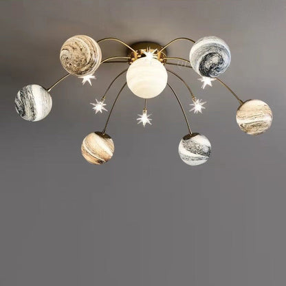 Elara Haus Planet Glass Ball Ceiling Light