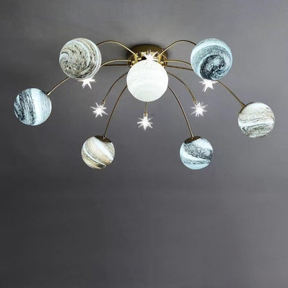 Elara Haus Planet Glass Ball Ceiling Light