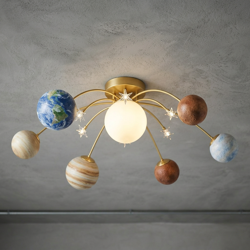 Elara Haus Planet Glass Ball Ceiling Light