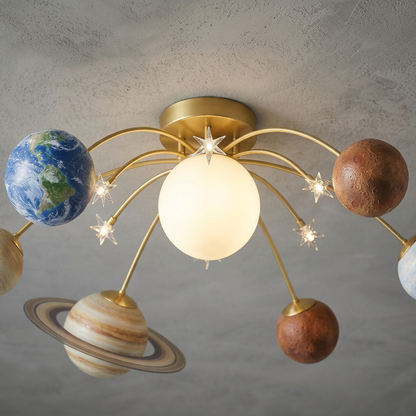 Elara Haus Planet Glass Ball Ceiling Light