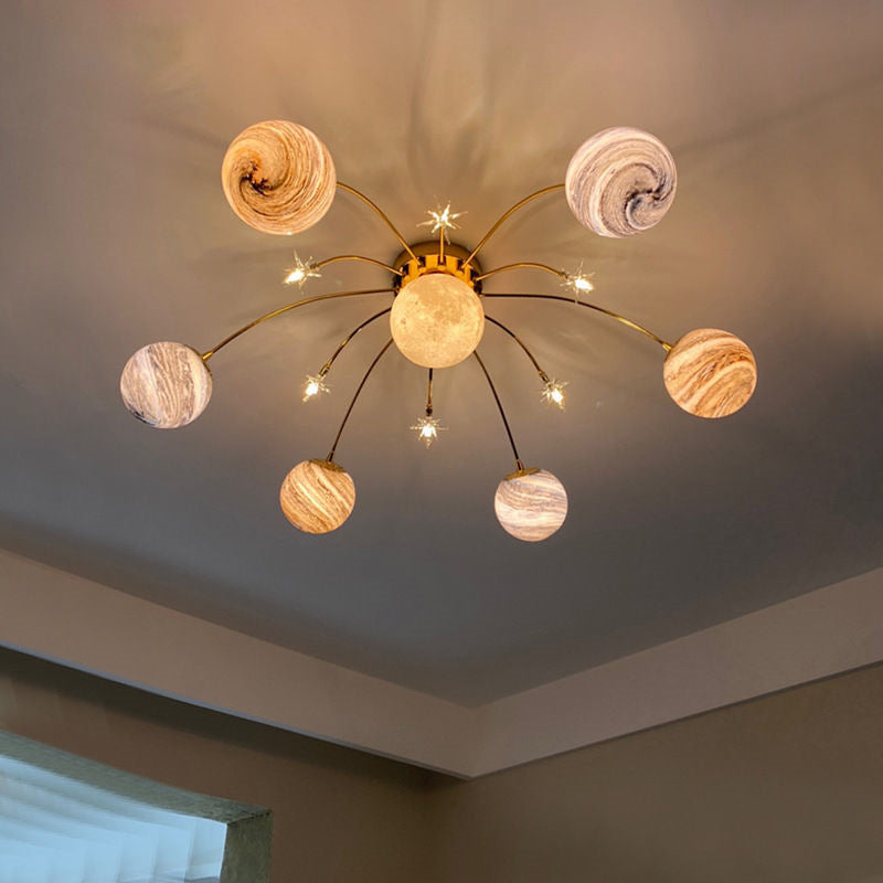 Elara Haus Planet Glass Ball Ceiling Light