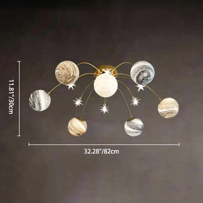 Elara Haus Planet Glass Ball Ceiling Light
