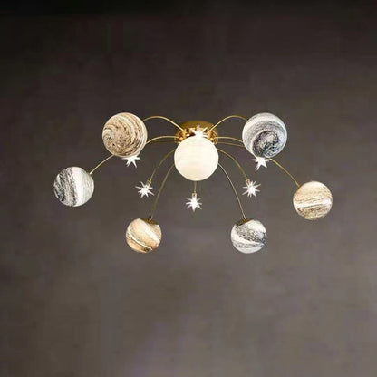 Elara Haus Planet Glass Ball Ceiling Light