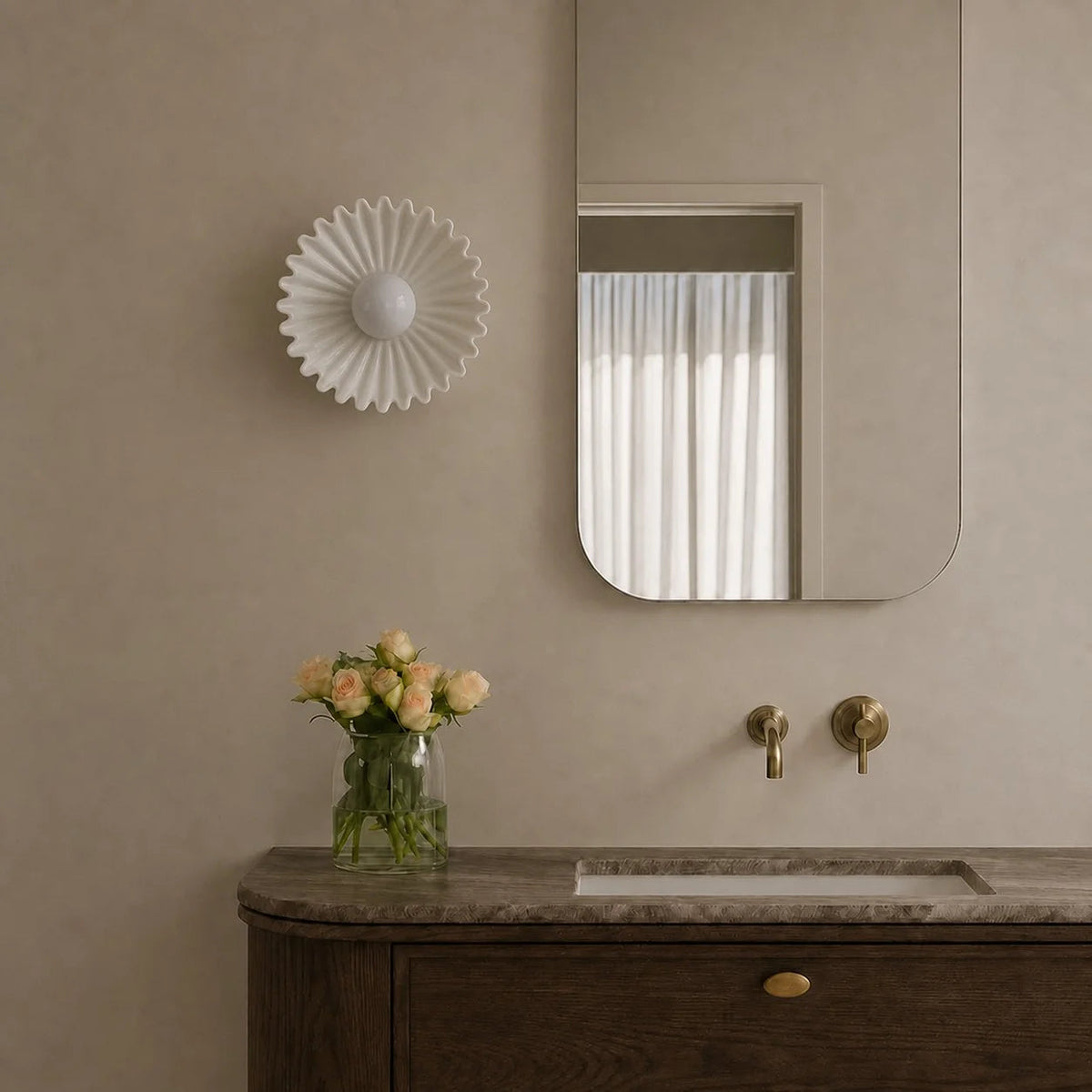 Elara Haus Pleated Disk Sconce Fixture