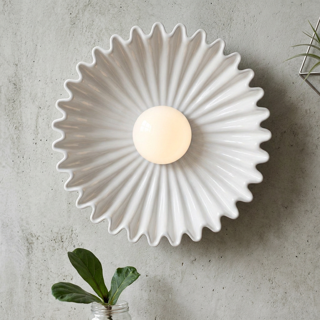 Elara Haus Pleated Disk Sconce Fixture