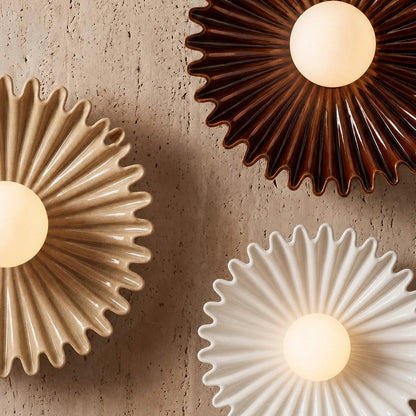 Elara Haus Pleated Disk Sconce Fixture