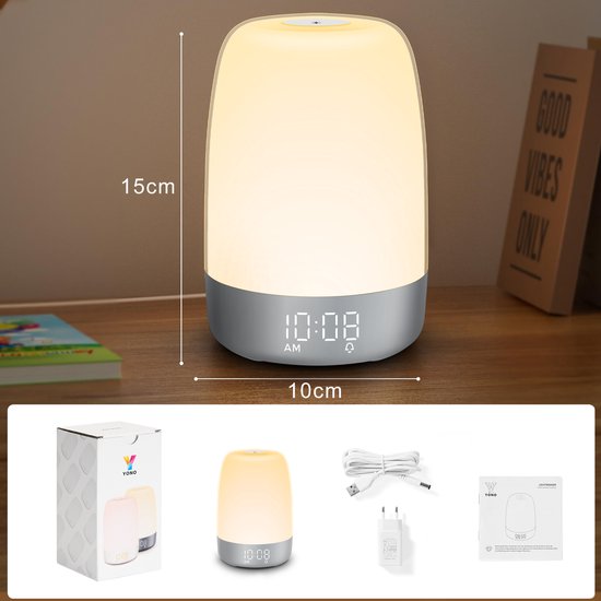 Elara Haus RGB Bedside Touch Lamp Alarm Clock