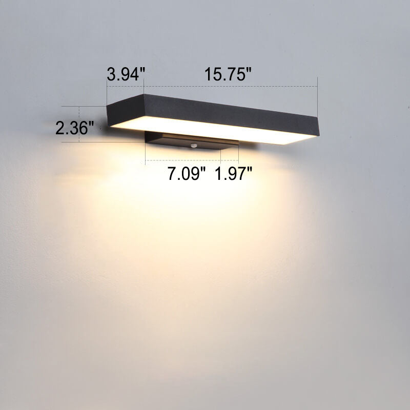 Elara Haus Rectangular Flat LED Outdoor Wall Sconce