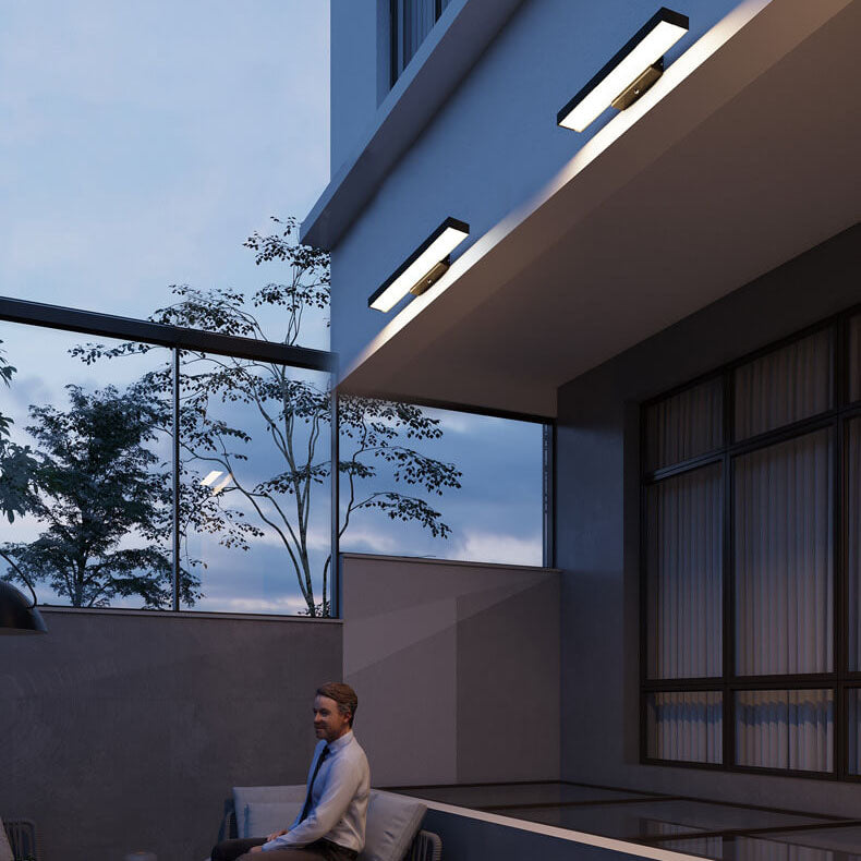 Modern Minimalist Rectangular Flat LED Sensor Outdoor Waterproof Wall Sconce Lamp 9