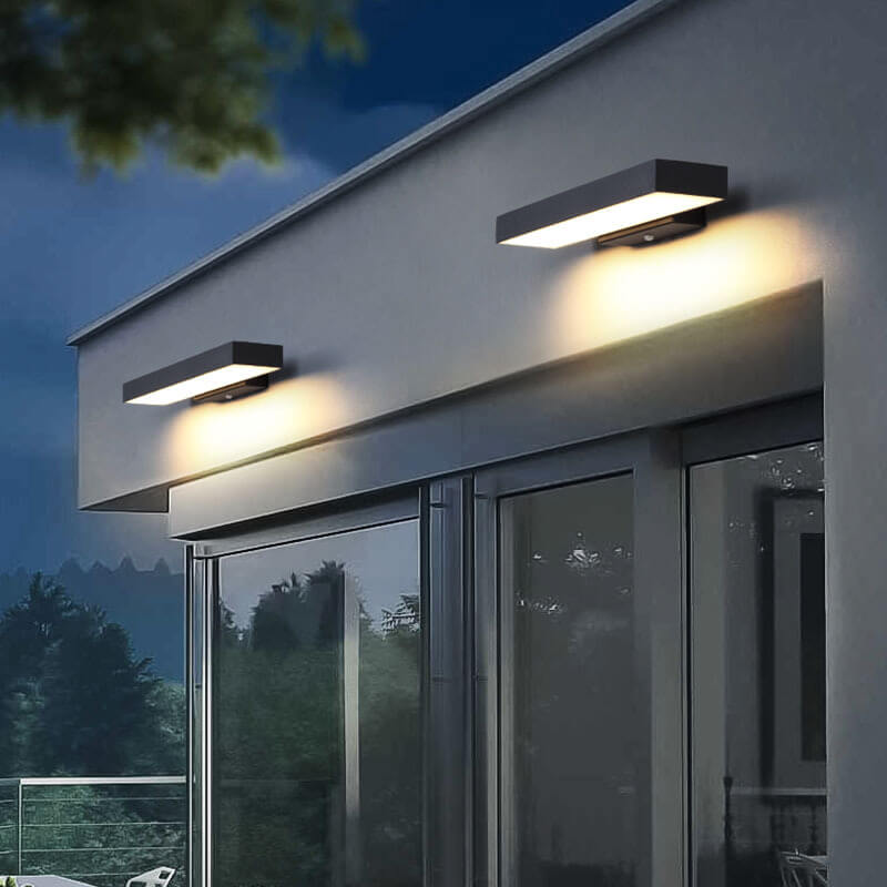 Modern Minimalist Rectangular Flat LED Sensor Outdoor Waterproof Wall Sconce Lamp 0