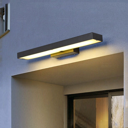 Modern Minimalist Rectangular Flat LED Sensor Outdoor Waterproof Wall Sconce Lamp 1