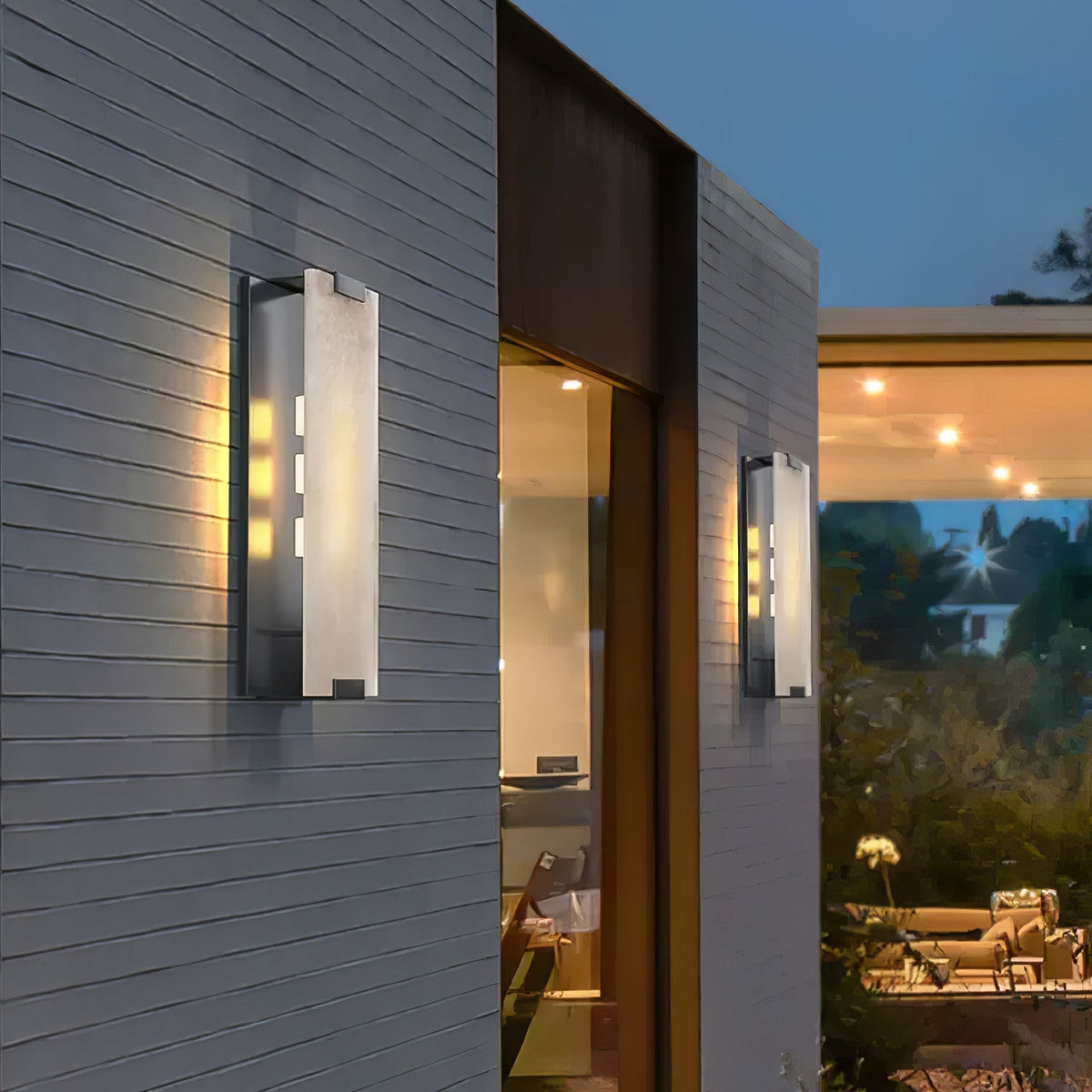 Elara Haus Rectangular Stone Wall Sconce Light