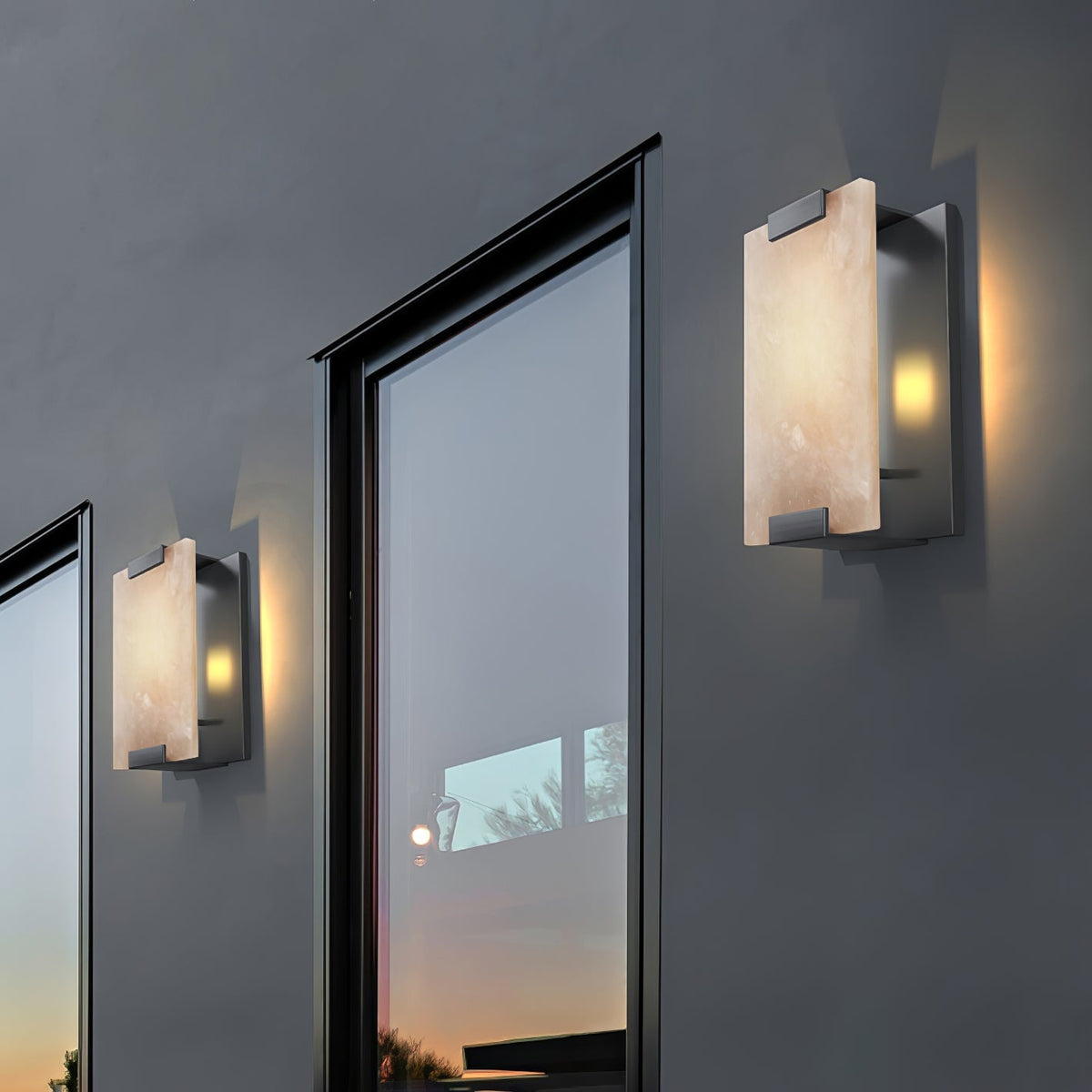 Elara Haus Rectangular Stone Wall Sconce Light
