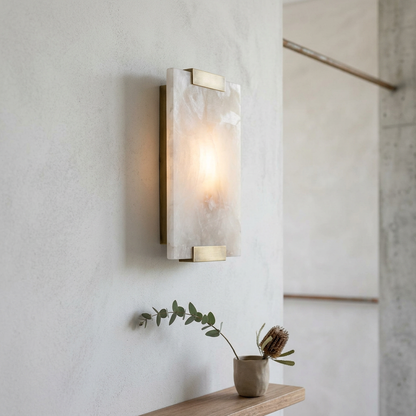 Elara Haus Rectangular Stone Wall Sconce Light