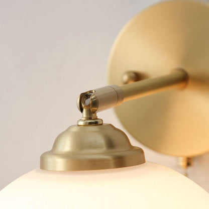 Elara Haus Ribbed Glass Pull Cord Wall Lamp