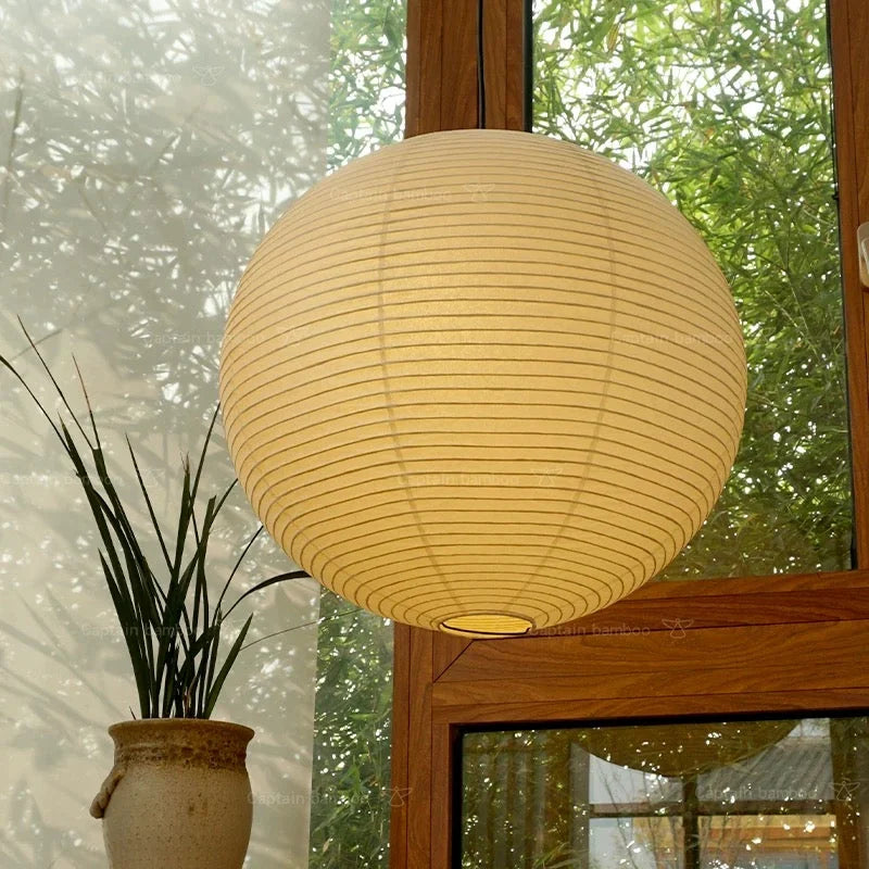Elara Haus Ribbed Spherical Lantern Pendant Light with Wire Frame
