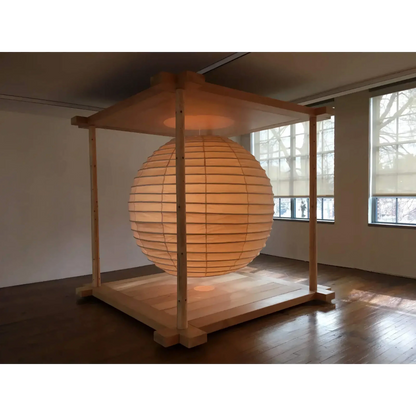 Elara Haus Ribbed Spherical Lantern Pendant Light with Wire Frame