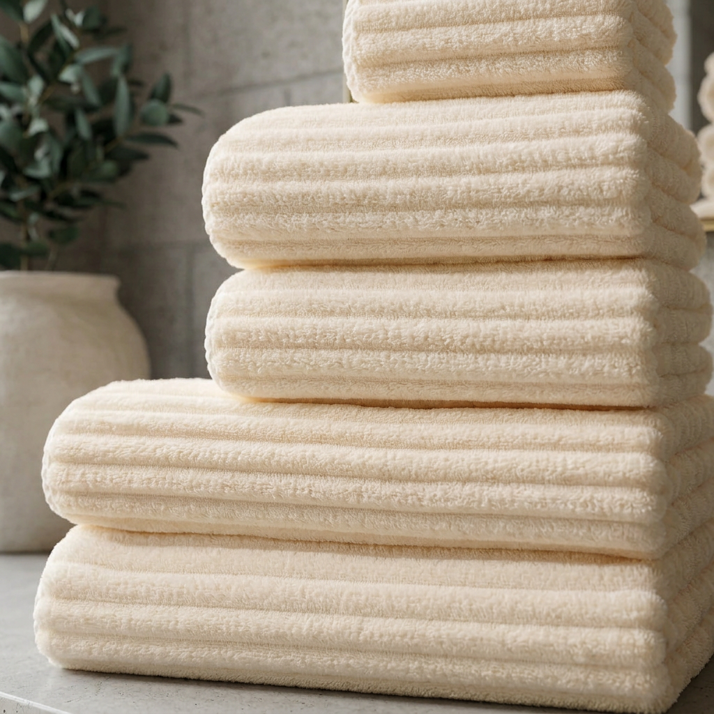 Elara Haus Ribbed Striped Bath Towel Set