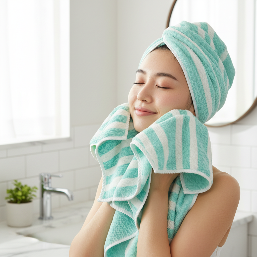 Elara Haus Ribbed Striped Bath Towel Set