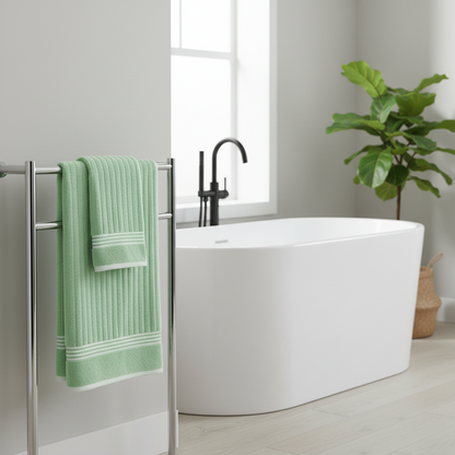 Elara Haus Ribbed Striped Bath Towel Set