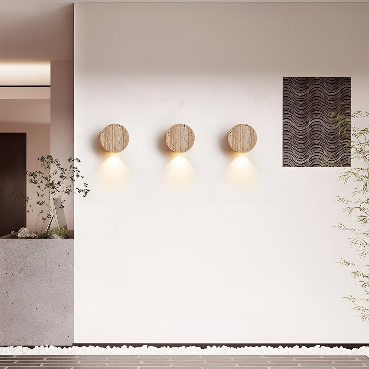 Elara Haus Round Floating Plate Wall Light with Concealed LED
