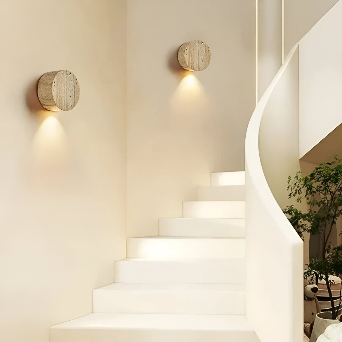 Elara Haus Round Floating Plate Wall Light with Concealed LED