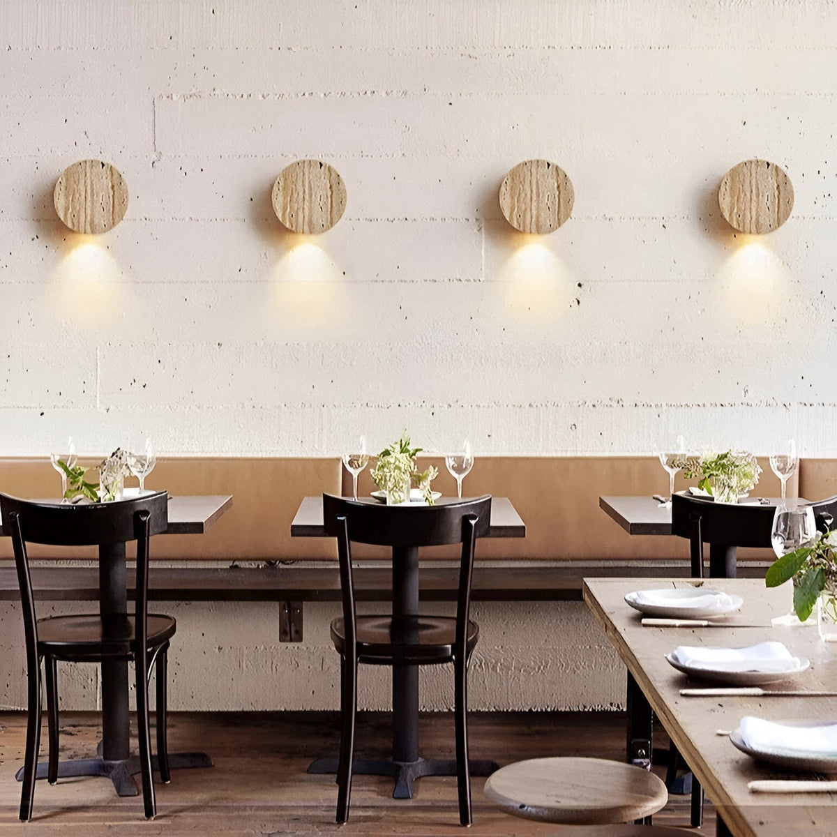 Elara Haus Round Floating Plate Wall Light with Concealed LED