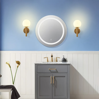 Elara Haus Round Wall Light with Glass Globe Shade