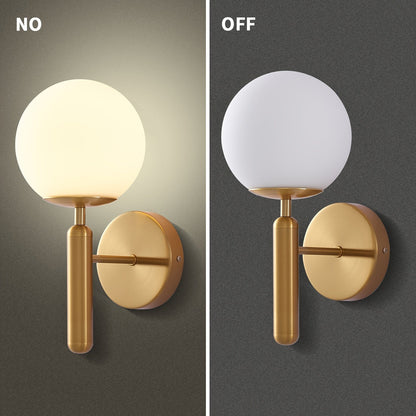 Elara Haus Round Wall Light with Glass Globe Shade