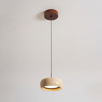 Travertine Drum Pendant Lamp 0