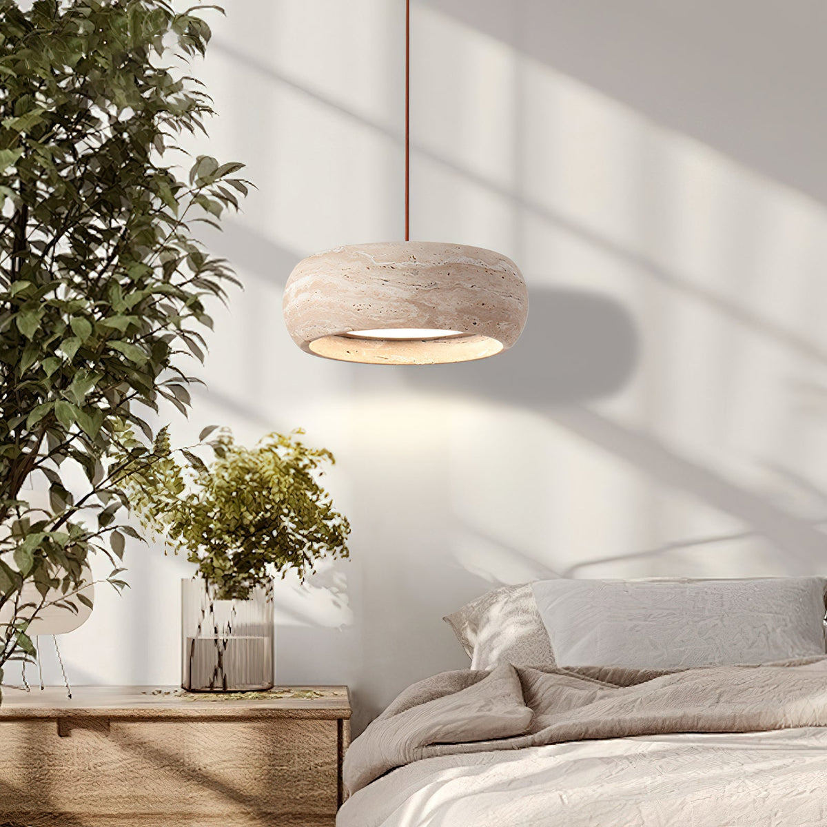 Elara Haus Rounded Shallow Drum Pendant Light