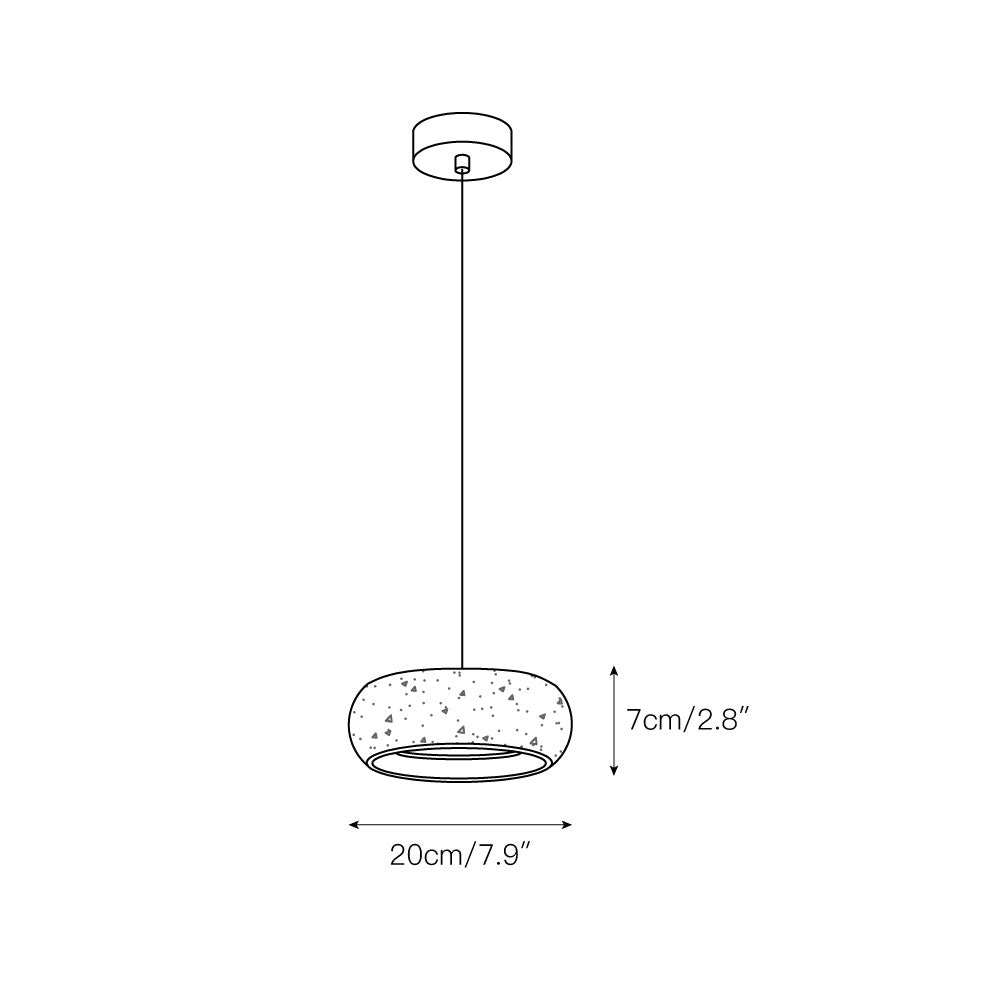 Elara Haus Rounded Shallow Drum Pendant Light