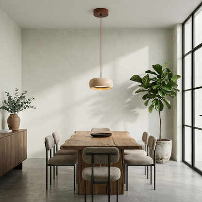 Elara Haus Rounded Shallow Drum Pendant Light
