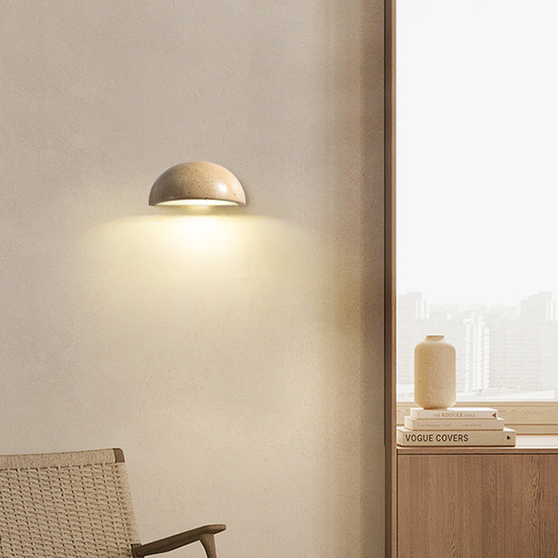 Elara Haus Semicircular Stone Dome Wall Sconce