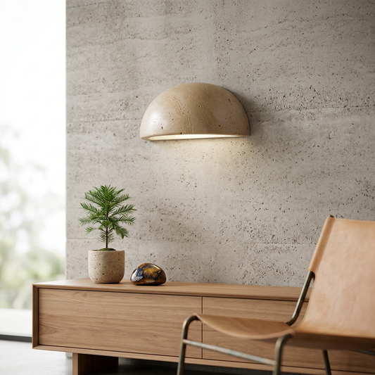 Elara Haus Semicircular Stone Dome Wall Sconce