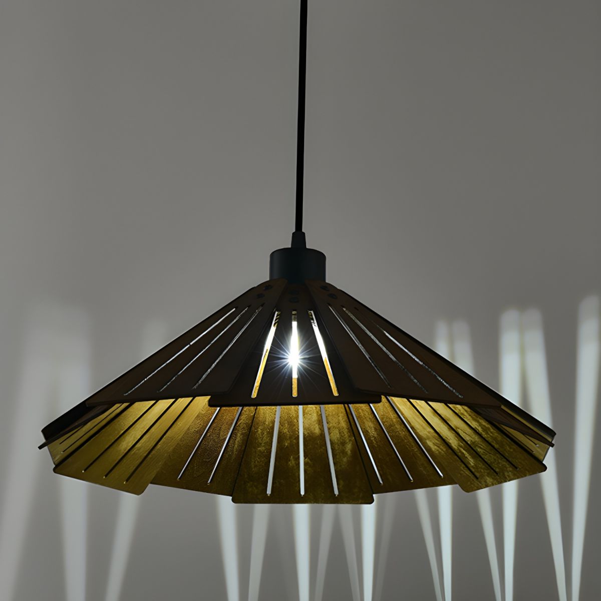 Elara Haus Slotted Cone Pendant Light