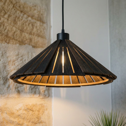 Elara Haus Slotted Cone Pendant Light