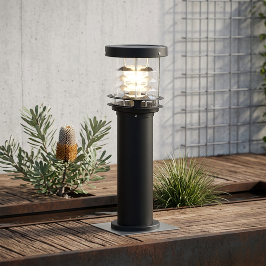 Elara Haus Solar Tiered Cylindrical Bollard Light