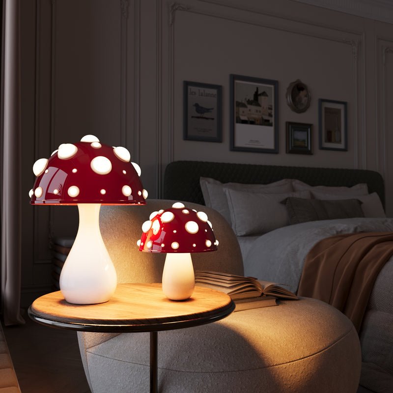 Elara Haus Spotted Mushroom Table Lamp