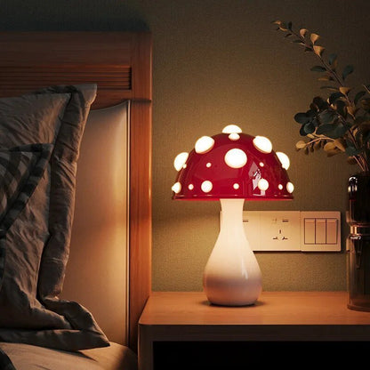 Elara Haus Spotted Mushroom Table Lamp